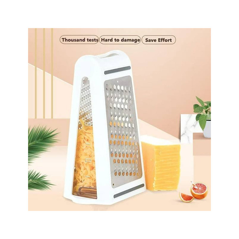 Rallador de cocina 2 caras con contenedor de almacenamiento