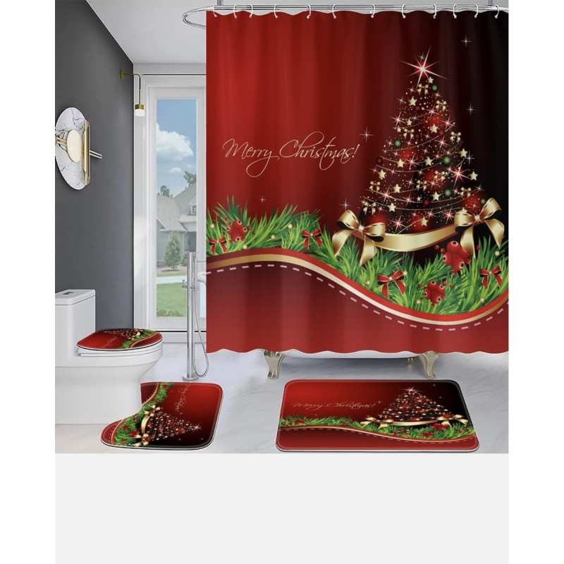 SET DE BAÑO CON CORTINA 4PZS SET DE BAÑO CON CORTINA 4PZS