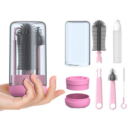 Kit de limpieza de biberones o vasos material silicona 6 en 1