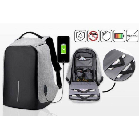 MOCHILA ANTIRROBO GIGANTE CON CABLE USB IMPERMEABLE