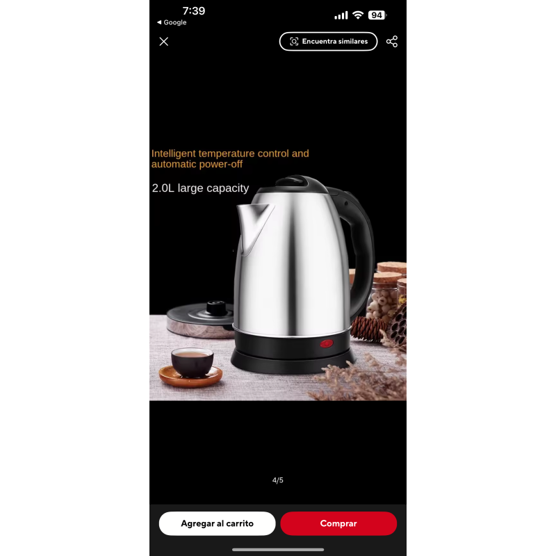 Hervidor eléctrico capacidad 2 litros